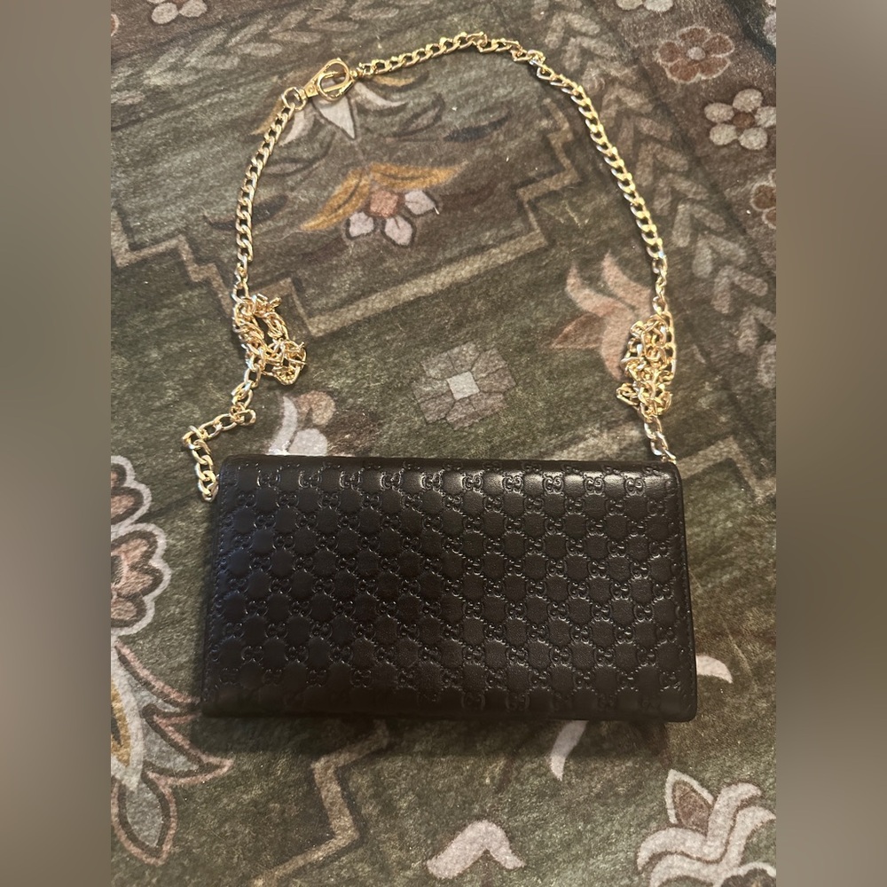 Gucci Microguccisimma Pattern Leather Continental Wallet in Dark Brown